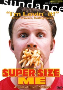 La copertina di "Super Size Me", documentario del 2004 diretto ed interpretato da Morgan Spurlock.